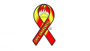 CRPS Awareness ribbon (red and yellow)